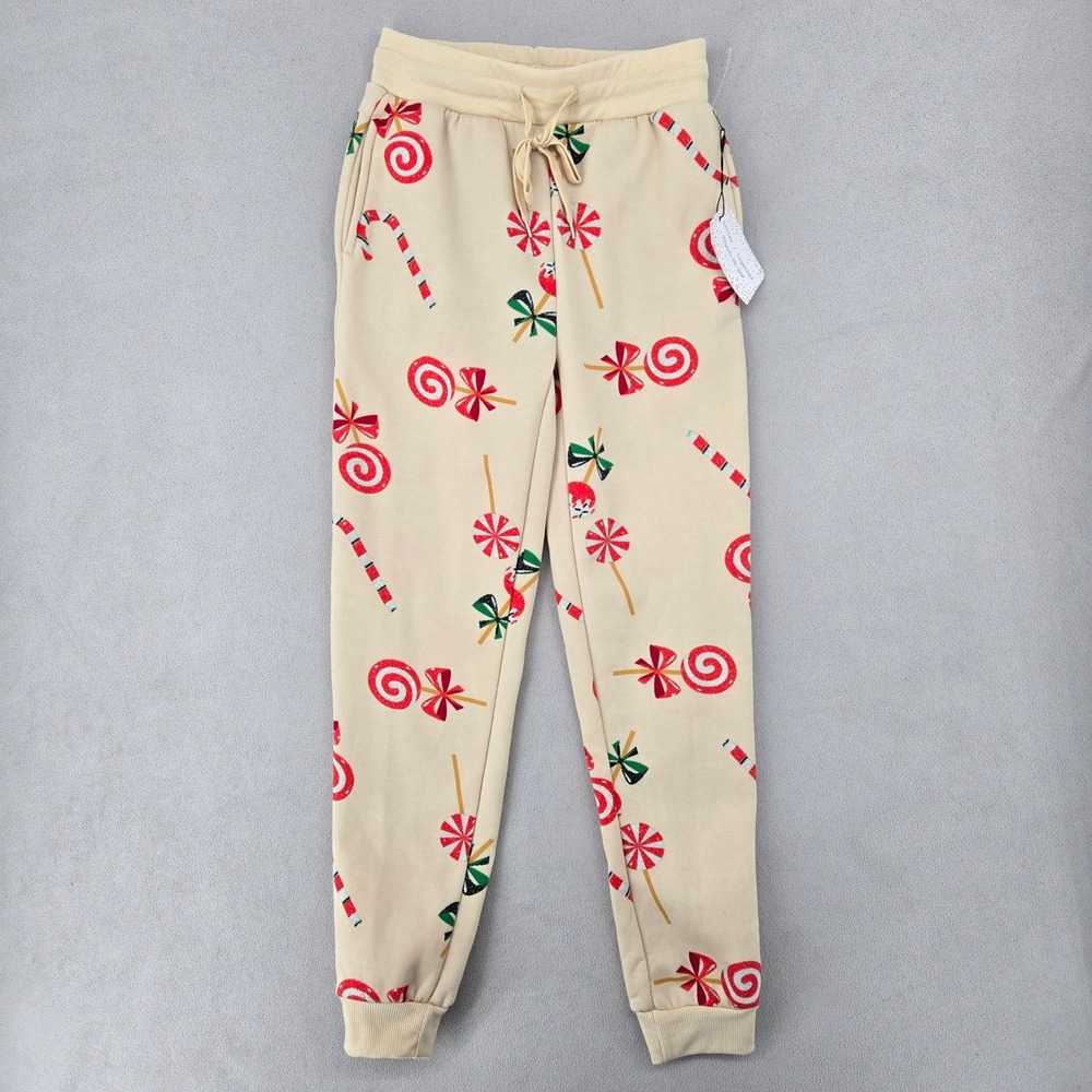 Better / Together Womens NWT Small Christmas Joggers Candy Cane Holiday Festive